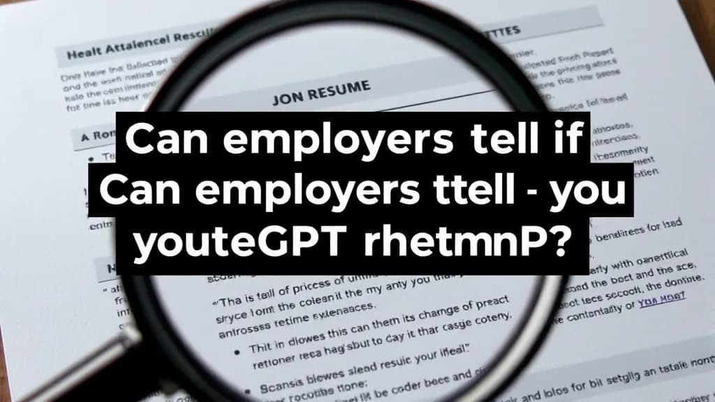 Can employers tell if you use ChatGPT for a resume?